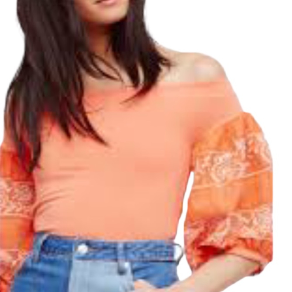 New Free People Rock With IT XS Off-Shoulder Top - Picture 6 of 9